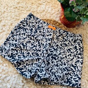 Joe Fresh Palm Leaf Shorts Navy Blue White 2
